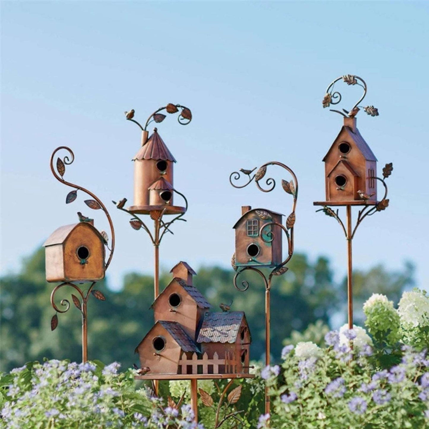 Attractive Birdhouse Garden Stake - jackbecks